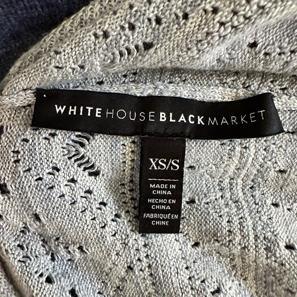 White House Black Market Blue Ombre Knit Shawl Cardigan Wrap Size Small - Picture 12 of 13